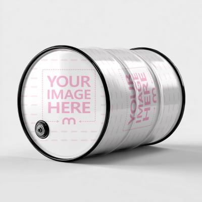 Side View Barrel Mockup on White Background