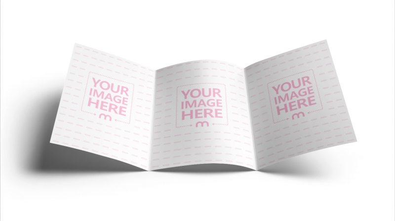 Centered Trifold Brochure Mockup on Isolated Background preview image
