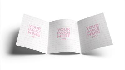 Centered Trifold Brochure Mockup on Isolated Background