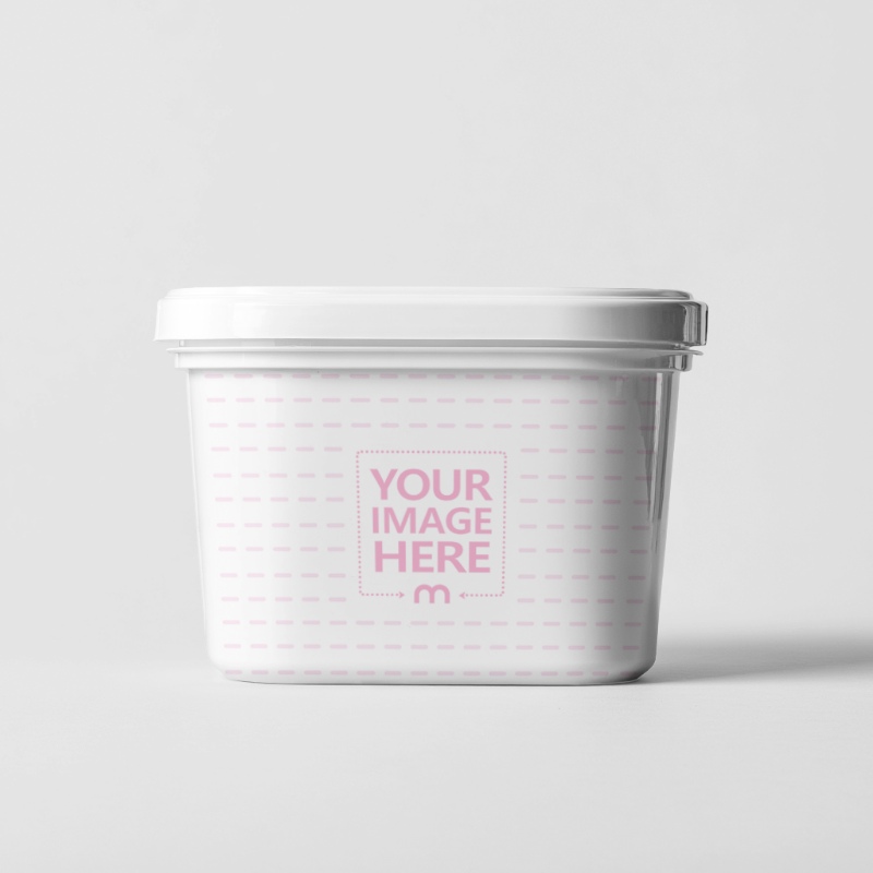 Ice-cream Bucket Container Mockup on Isolated White Background preview image