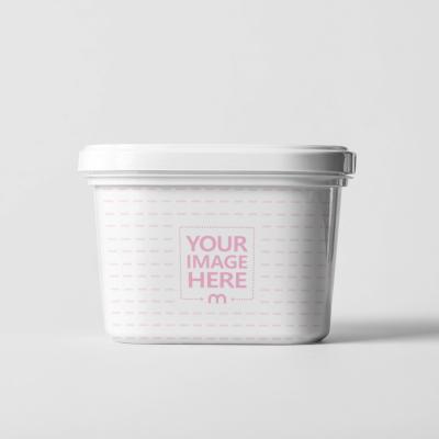 Ice-cream Bucket Container Mockup on Isolated White Background