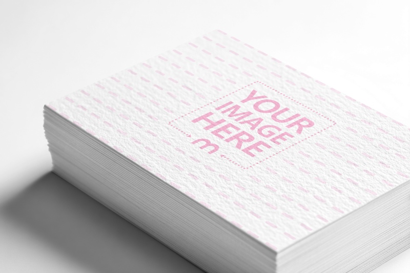Angled View Stack of Business Card Mockup for Freelance Designers preview image