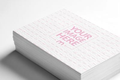 Angled View Stack of Business Card Mockup for Freelance Designers