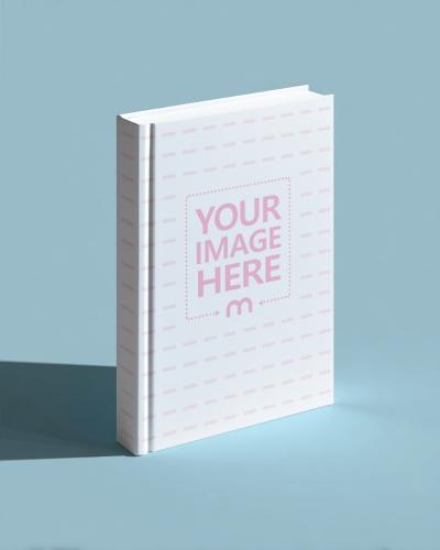 Book Cover and Spine Mockup on Light Blue Background