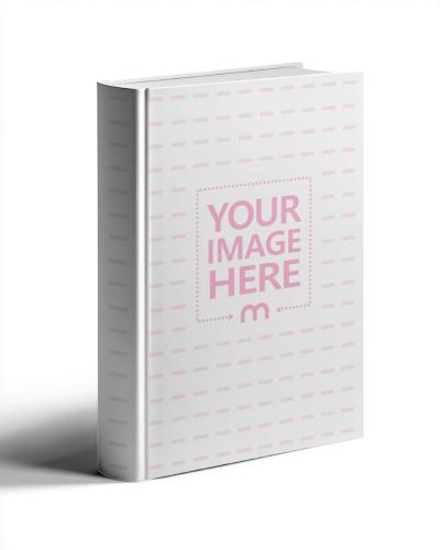 Standing Book Cover Mockup on Isolated Background for Hardcover Books