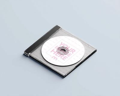 Transparent CD Case Mockup with Disk for Music Albums