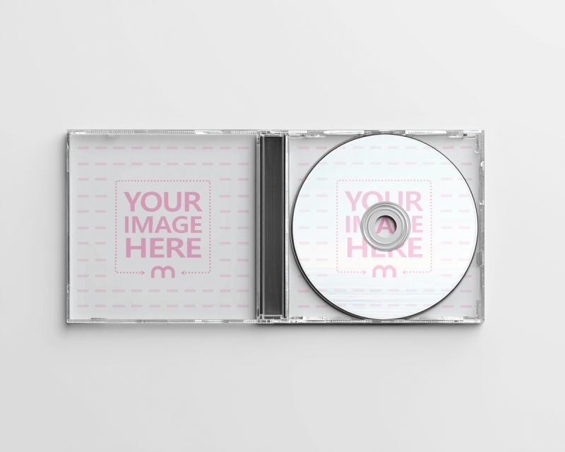 Top View CD Case Mockup for Music Albums preview image
