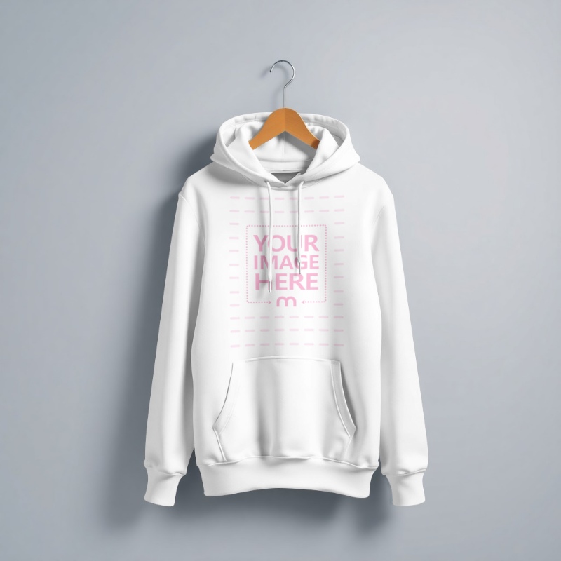 Hoodie Mockup on Light Blue Background for Casual Fashion Display preview image