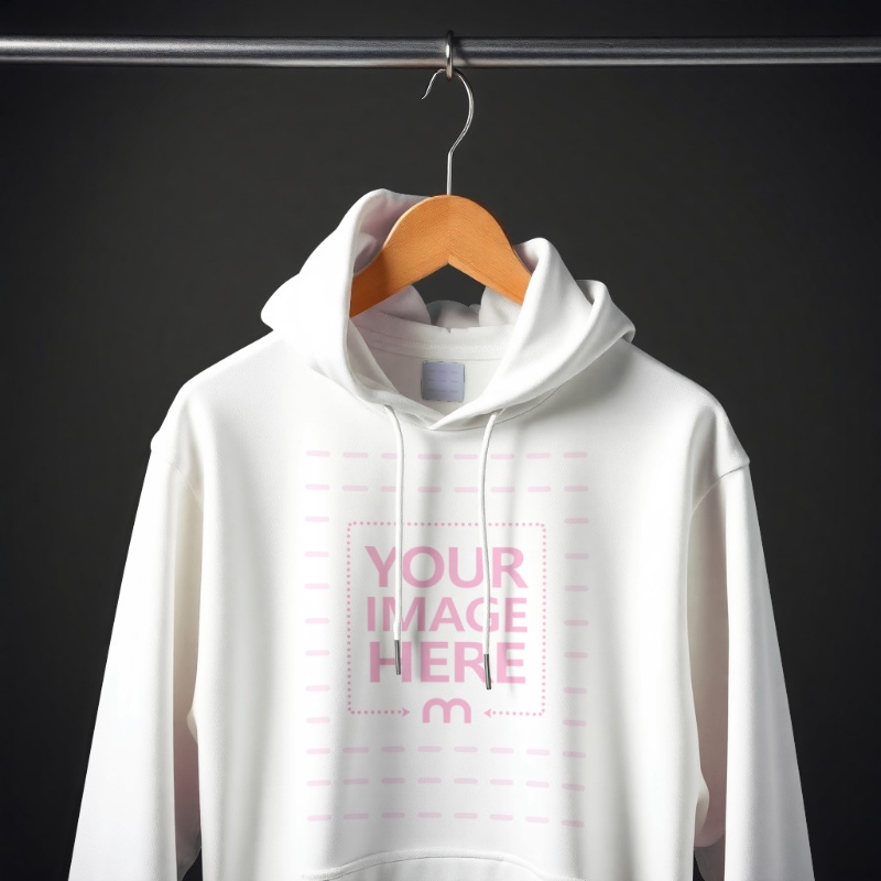 Black Background Hoodie Mockup on Iron Bar for Urban Clothing preview image