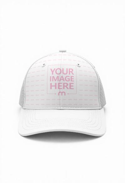 Front-Facing Hat Mockup on White Background for Apparel Line