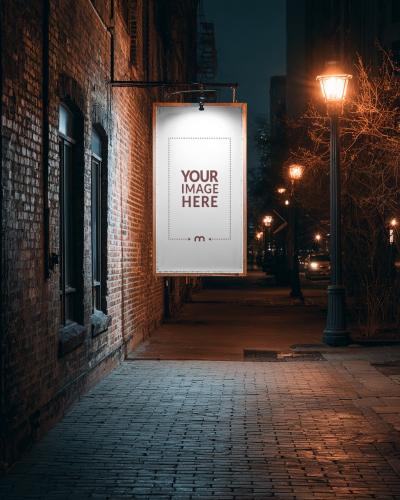 Outdoor Banner Mockup for Pub Promotion Display