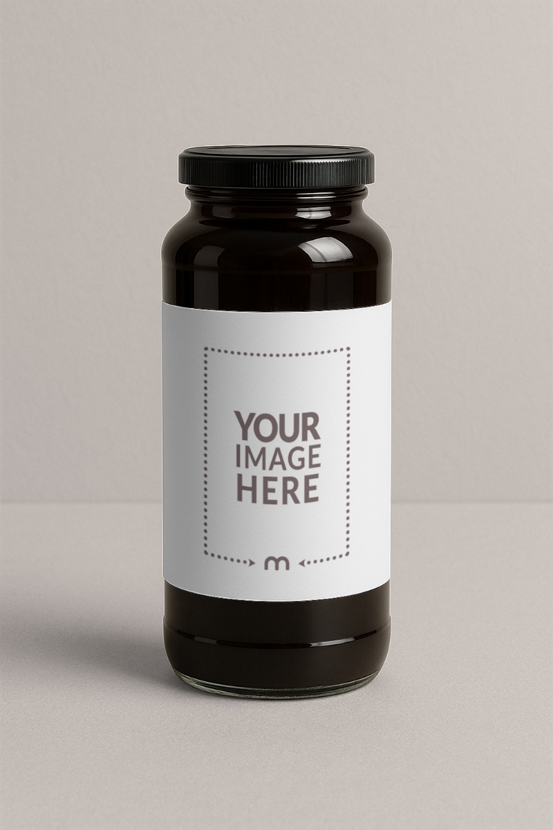Black Bottle Label Mockup on Isolated Background preview image