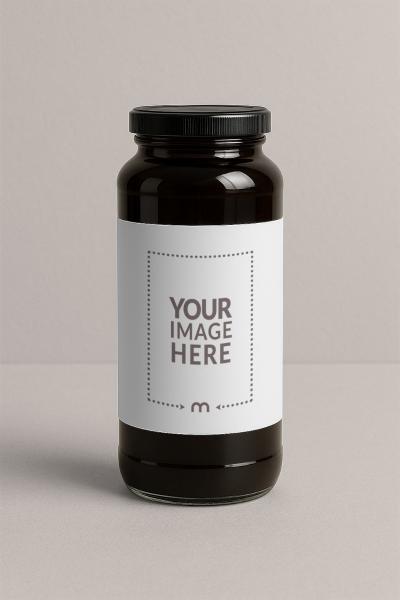 Black Bottle Label Mockup on Isolated Background