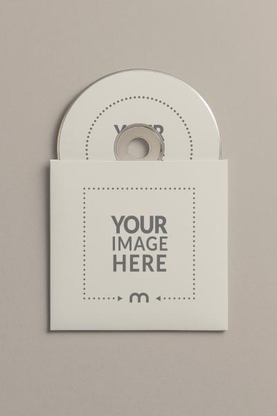 CD Case and Disk Mockup on White Background for Music Albums