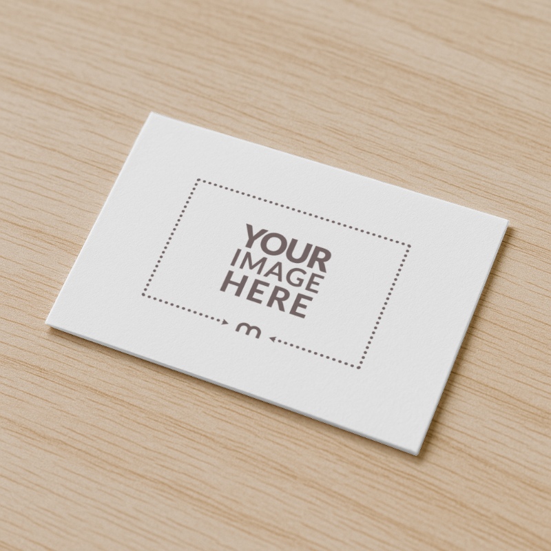 Greeting Card Mockup on Wooden Table preview image
