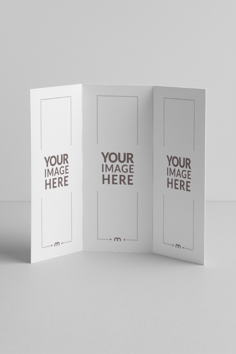 Standing Trifold Brochure Mockup on Isolated Background preview image