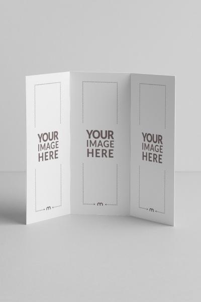 Standing Trifold Brochure Mockup on Isolated Background