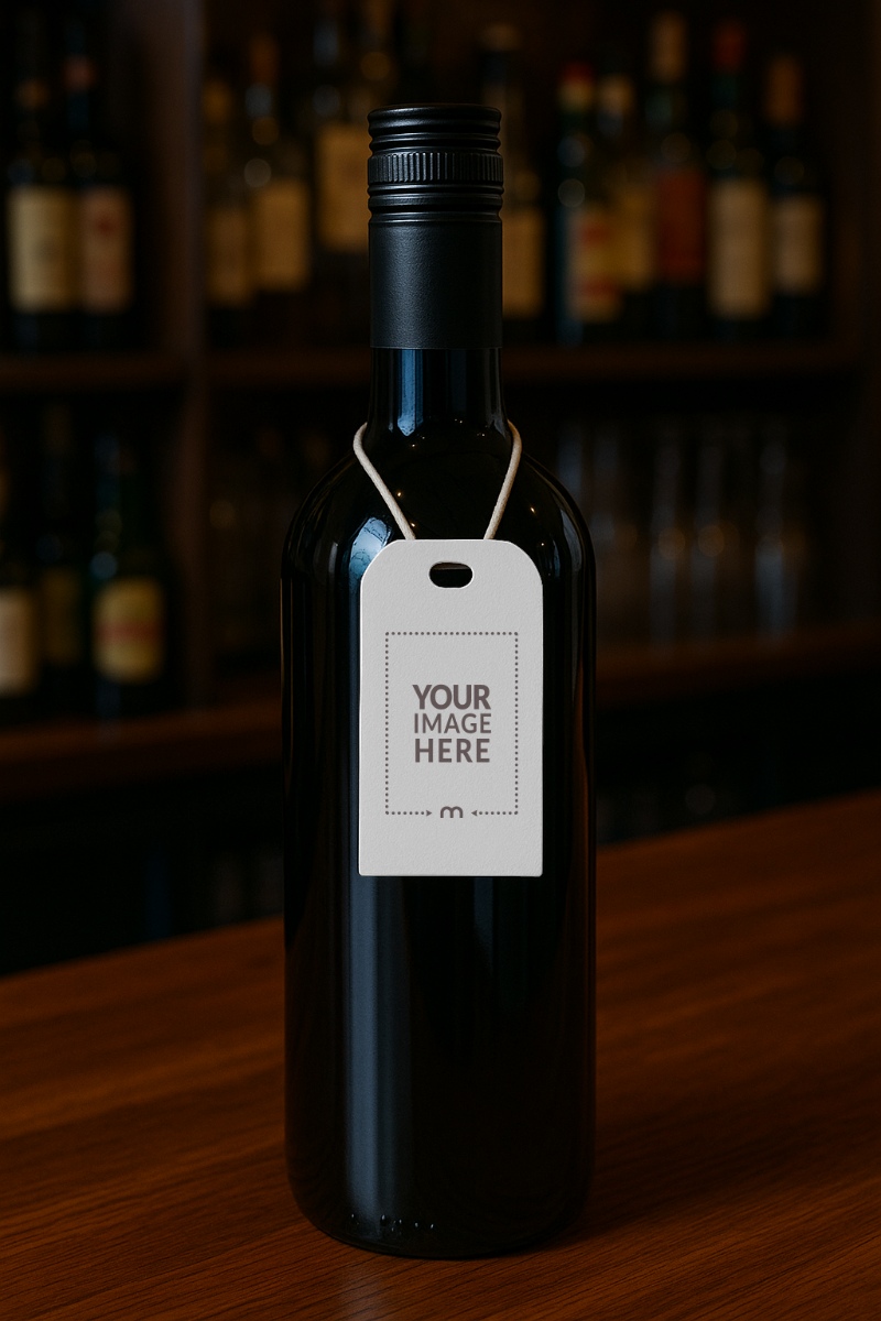 Wine Bottle Tag Mockup in Winery Setting for Luxury Wines preview image