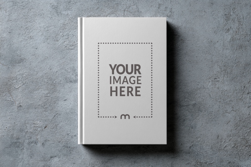 Top View Book Cover Mockup on Concrete Floor preview image