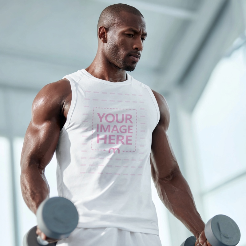 Gym Shirt Mockup with Fit Model preview image