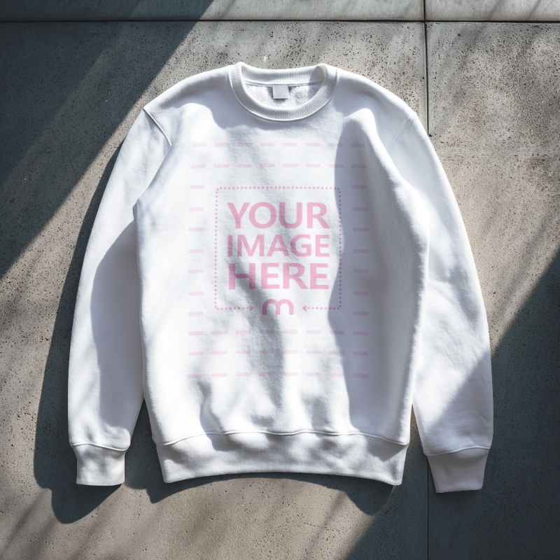 Flat Lay Sweatshirt Mockup on Concrete Floor preview image