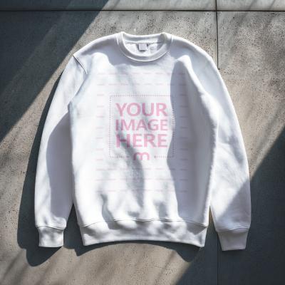 Flat Lay Sweatshirt Mockup on Concrete Floor