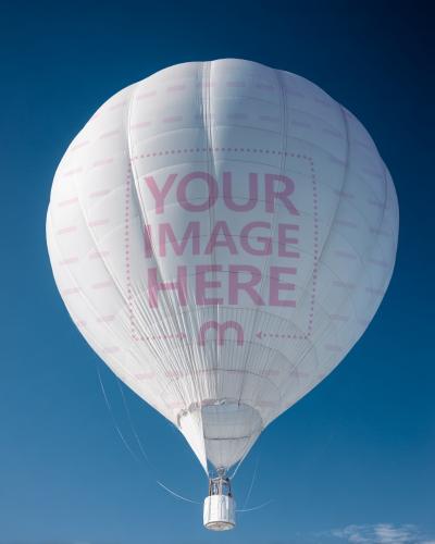Hot Air Balloon Mockup in Sky for Travel Event Promotion
