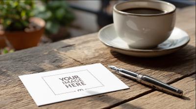 Angled View Business Card Mockup for Professional Branding