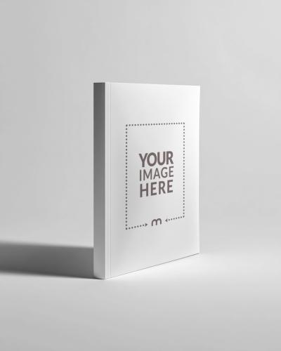 Angled View Paperback Book Mockup on Neutral Background