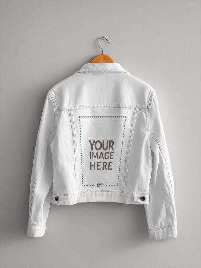 Back View Jacket Mockup on Wall for Winter Apparel Design