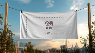 Outdoor Banner Mockup for Sports Event Promotions