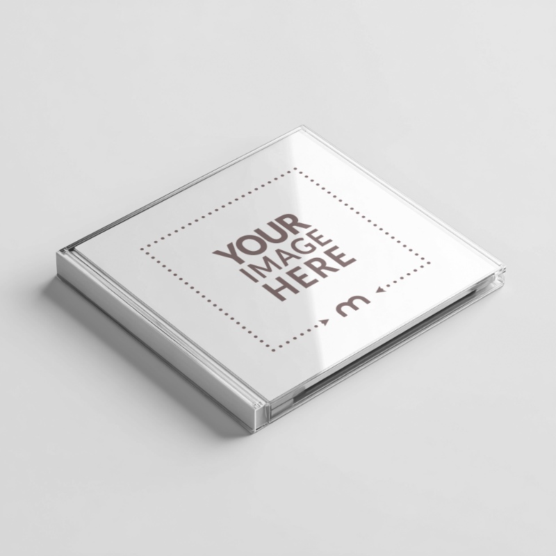 Angled CD Case Mockup on Isolated Background preview image