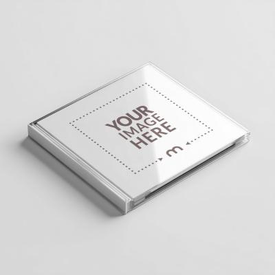 Angled CD Case Mockup on Isolated Background