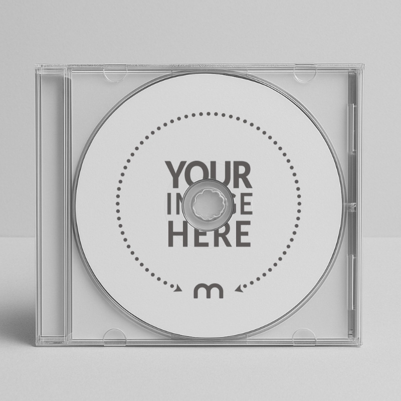 CD Mockup in Case on Plain Background for Album Art Display preview image