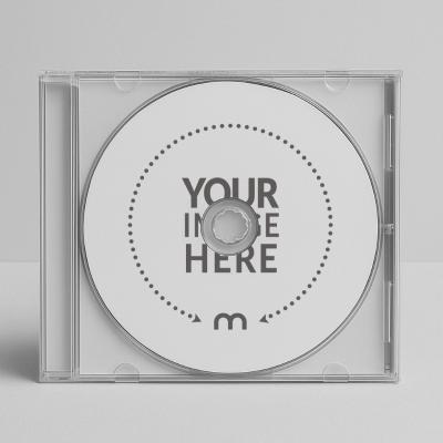 CD Mockup in Case on Plain Background for Album Art Display
