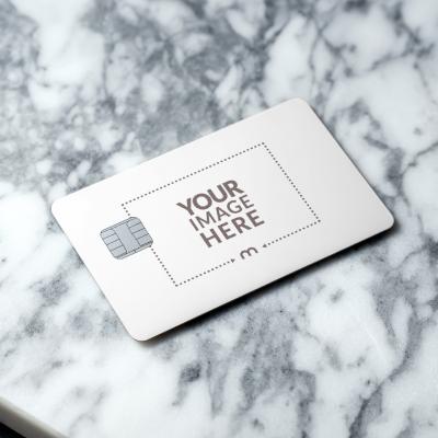 Credit Card Mockup on Marble Floor for Bank Promotions