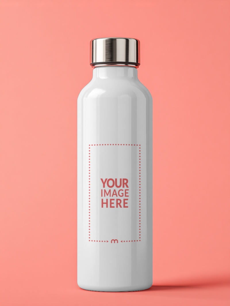 Flask Mockup on Plain Background for Outdoor Product Display preview image