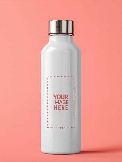 Flask Mockup on Plain Background for Outdoor Product Display