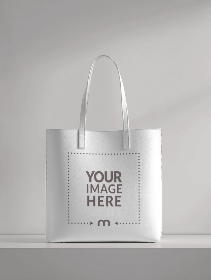 Handbag Mockup on White Shelf for Fashion Retail Showcase preview image