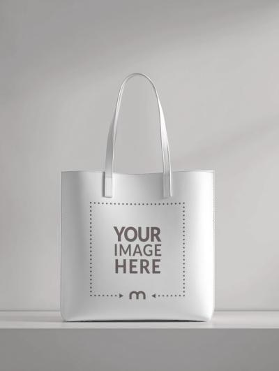 Handbag Mockup on White Shelf for Fashion Retail Showcase
