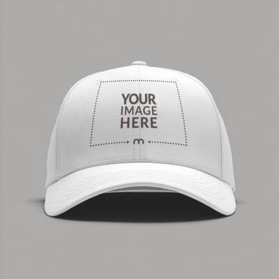 Snapback Cap Mockup on Plain Background for Streetwear Design