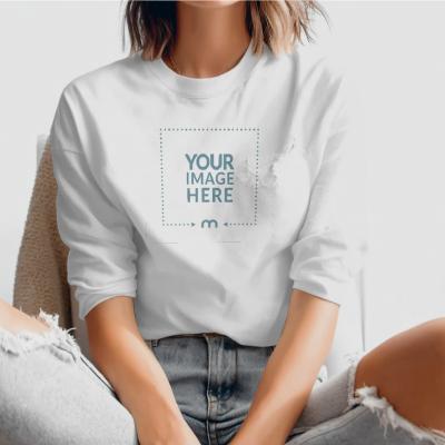 Sweatshirt Mockup on Female Model for Lifestyle Apparel