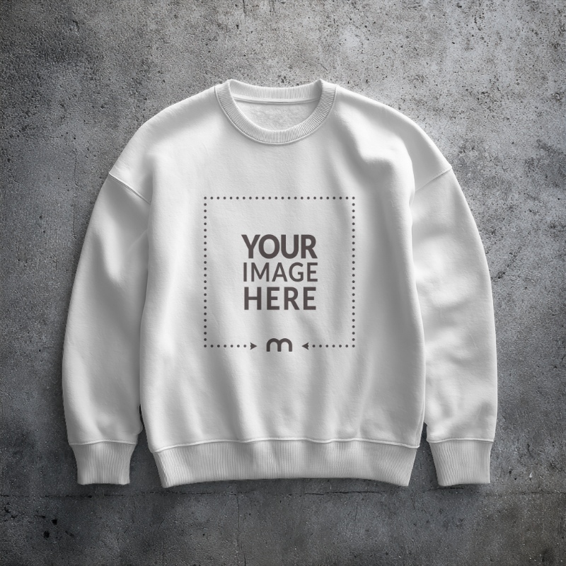 Sweatshirt Mockup Top View on Concrete Floor preview image