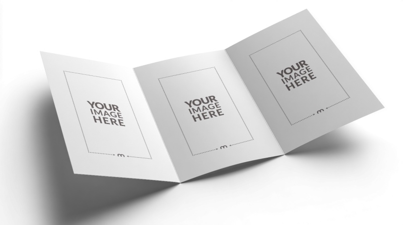 Tri-Fold Brochure Mockup Angled View for Corporate Branding preview image