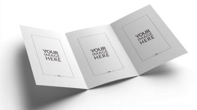 Tri-Fold Brochure Mockup Angled View for Corporate Branding