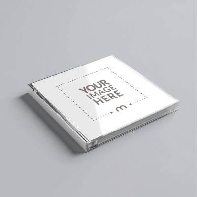 CD Case Mockup on Plain Background for Music Albums