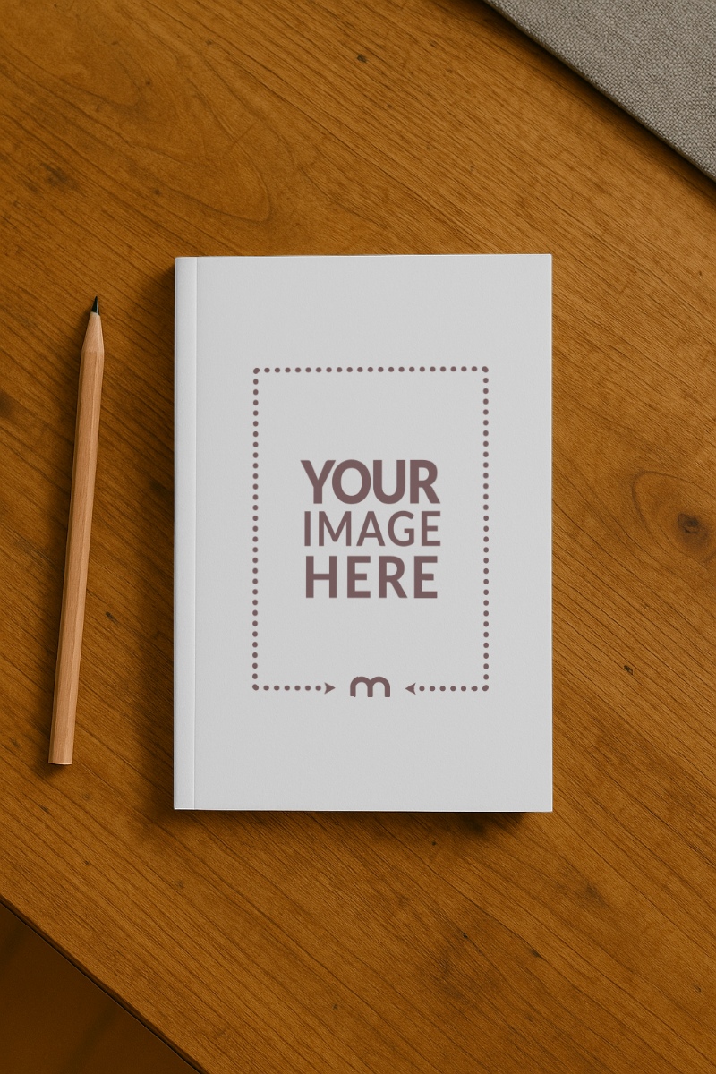 Top View Paperback Book Cover Mockup for Editorial Design preview image