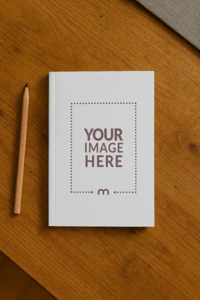 Top View Paperback Book Cover Mockup for Editorial Design