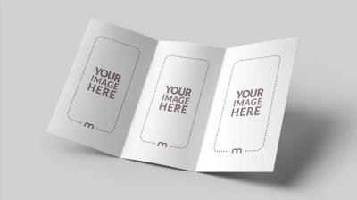 Tri-Fold Brochure Mockup on Isolated Background for Corporate Designs