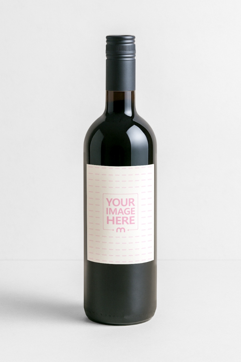 Luxuary Wine Bottle Label Mockup on White Background preview image